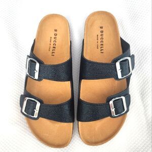 DUCCELLI Made in Italy Jaimee leather comfort lagenlook buckle Sandals